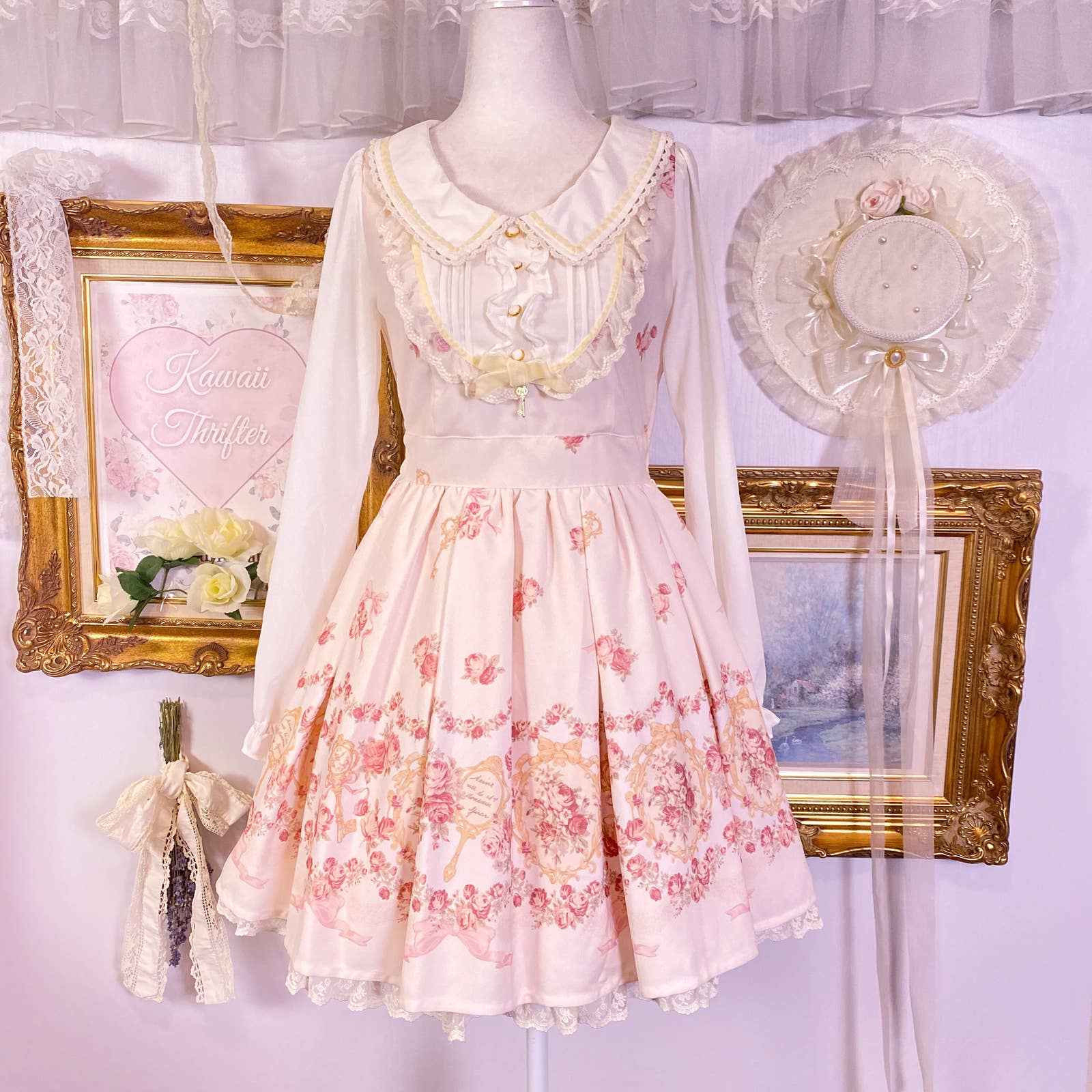 Liz lisa filigree rose dress in pink – Kawaii Thrifter by Ashuri Bear