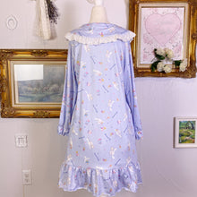 Load image into Gallery viewer, Cinnamoroll sanrio nightgown lace collar pastel blue pajama dress M 1740
