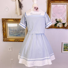 Load image into Gallery viewer, Cinnamoroll sanrio x majoretty pastel blue sailor collar dress with bow tie M 1751
