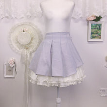 Load image into Gallery viewer, Secret Honey periwinkle lolita skirt w/ lace underskirt 1942
