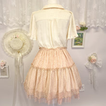 Load image into Gallery viewer, axes femme mori girl lace tiered collared dress pink and white 1884
