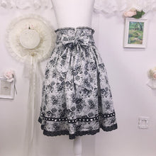 Load image into Gallery viewer, Bodyline gothic black and white floral lolita skirt 1913
