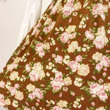Load image into Gallery viewer, ank rouge cottage core faux 3-piece brown vest floral dress 1857
