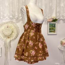 Load image into Gallery viewer, lizmelo liz lisa x my melody himekaji floral brown corduroy suspender skirt 1807
