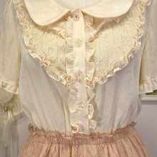 Load image into Gallery viewer, axes femme mori girl lace tiered collared dress pink and white 1884
