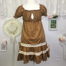 Load image into Gallery viewer, Liz Lisa brown lace and floral dress 1812
