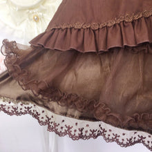 Load image into Gallery viewer, Bodyline brown ruffled tiered lolita skirt size M 1995
