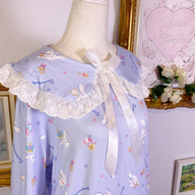 Load image into Gallery viewer, Cinnamoroll sanrio nightgown lace collar pastel blue pajama dress M 1740

