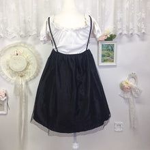 Load image into Gallery viewer, Ank Rouge black baby doll dress with attached white blouse 1987
