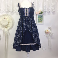 Load image into Gallery viewer, Axes Femme lolita style navy holiday dress1988
