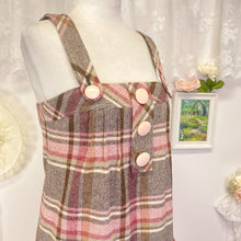 Load image into Gallery viewer, liz lisa wool plaid tartan jumperskirt dress grey and pink 1846

