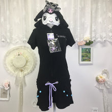 Load image into Gallery viewer, Sanrio Kuromi swimsuit cover/ towel romper 1897
