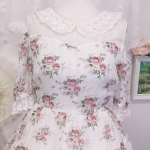 Load image into Gallery viewer, Axes Femme Poetique white floral off shoulder dress 1972
