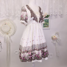 Load image into Gallery viewer, Axes Femme cream dress with floral and lace accent 1985
