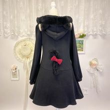 Load image into Gallery viewer, Secret Honey black cat ear and tail coat sweater dress - 1820
