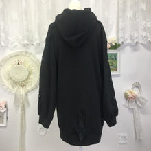 Load image into Gallery viewer, Sanrio Kuromi hoodie with gothic lace sleeves 1812
