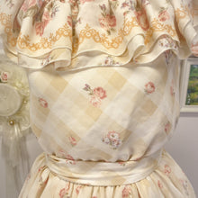 Load image into Gallery viewer, liz lisa floral gingham off shoulder chiffon cream dress 1876
