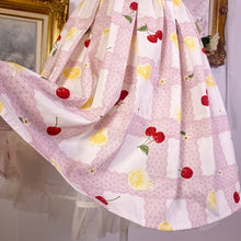 Load image into Gallery viewer, ank rouge cherry lemon gingham cross neck dress 1697
