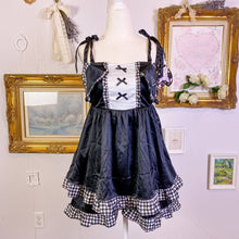 Load image into Gallery viewer, Kuromi sanrio loungewear plaid shorts and blouse PJ set L 1711
