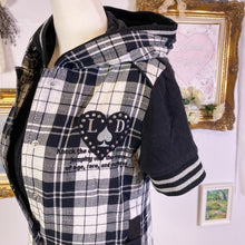 Load image into Gallery viewer, liz lisa doll y2k gyaru plaid faux 2-piece zipper snap hoodie cardigan 1673

