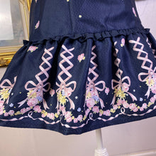 Load image into Gallery viewer, liz lisa navy floral jumperskirt suspender skirt JSK
