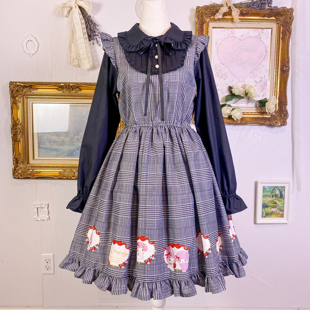 My melody sanrio plaid collared lolita dress M 1691