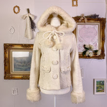 Load image into Gallery viewer, ank rouge wool lolita gyaru fur coat with pom poms 1690

