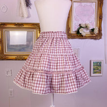 Load image into Gallery viewer, kawaii dear my love gingham skirt with heart belt 1642
