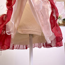 Load image into Gallery viewer, liz lisa floral bordeaux chiffon sukapan lace culottes skort 1718
