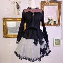 Load image into Gallery viewer, axes femme poetique peplum style lolita cutsew black blouse 1719

