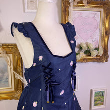 Load image into Gallery viewer, liz lisa navy floral jumperskirt suspender skirt JSK
