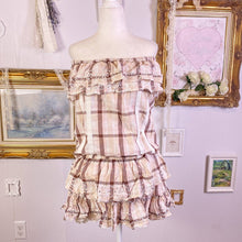 Load image into Gallery viewer, liz lisa plaid sleeveless blouse and culottes bloomers set
