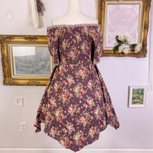 Load image into Gallery viewer, axes femme curtain draped floral fairy cotton dress with lace details 1675

