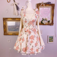 Load image into Gallery viewer, Liz lisa floral faux 2-piece off shoulder knit dress 1671
