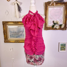 Load image into Gallery viewer, d.i.a. floral rose gyaru skirt with butterfly and metal chains 1741
