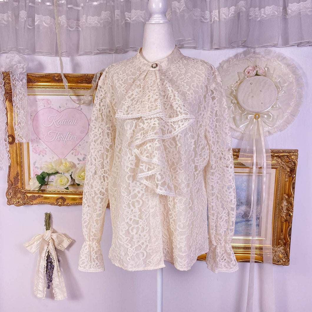 Notations vintage pirate lace blouse